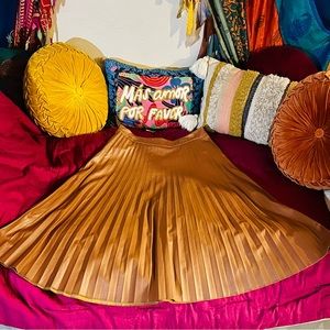 Pleated skirt, A- Line skirt, Ankle Length skirt, Fall Skirt, Brown Skirt